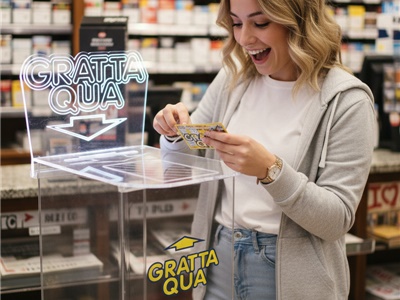 COLONNINA RACCOGLI GRATTA E VINCI "GRATTA QUA" NUOVO MODELLO