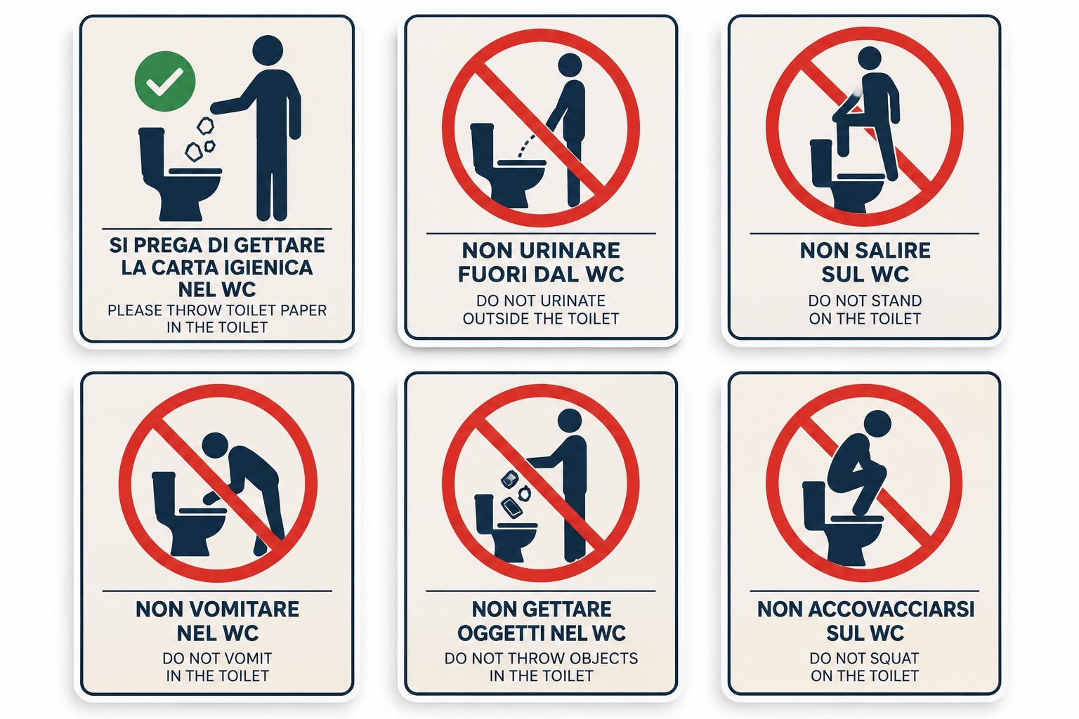 INSEGNA PER TOILETTE