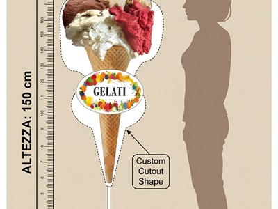 INSEGNA SAGOMATA DA ESTERNO PER GELATERIA