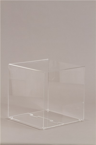 CUBO IN PLEXIGLASS TRASPARENTE IMPILABILE PER ESPOSIZIONE - RBT