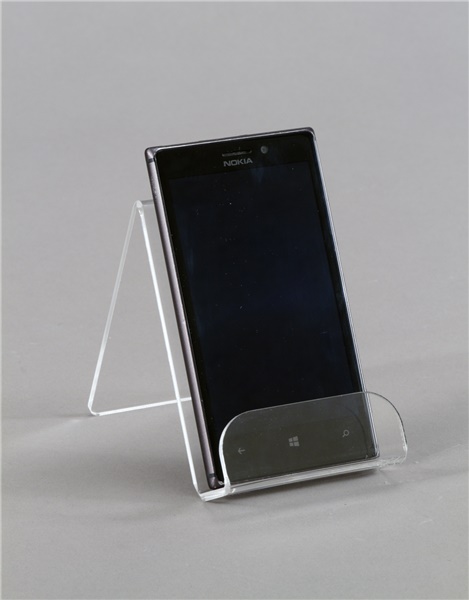 ESPOSITORE PORTA CELLULARE PER VETRINA IN PLEXIGLASS TRASPARENTE O SATINATO