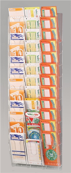 ESPOSITORE DA PARETE PER SCHEDINE A 36 TASCHE (3O. X 12V.)