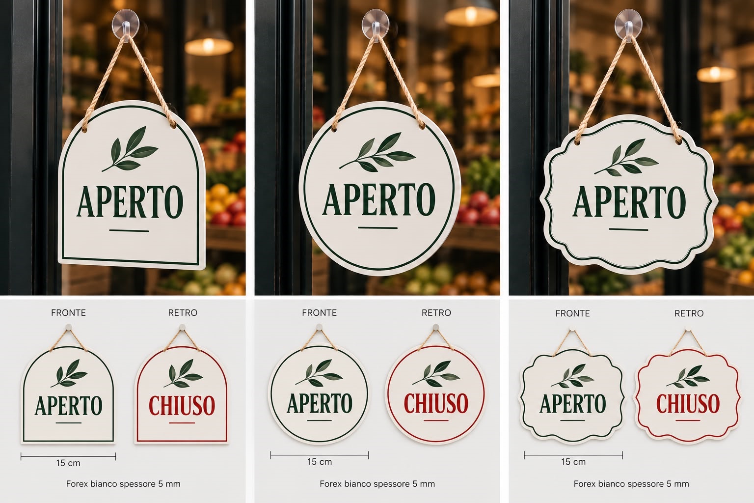 CARTELLO APERTO CHIUSO NEGOZI FRUTTA E VERDURA