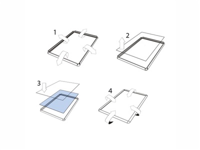 KIT da 2pz cornice a scatto con profilo da 32 mm angolo tondo cromato f.to B2