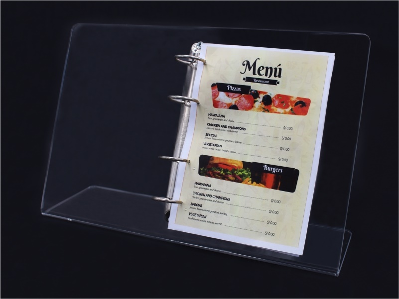 PORTA MENU' AD ANELLI, LEGGIO DA BANCO PER FOGLI F.TO A5 DOPPI