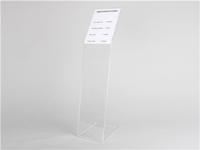 Espositore Porta Prezzi da Terra - Linea Vetrine (Dimensioni Piccole)