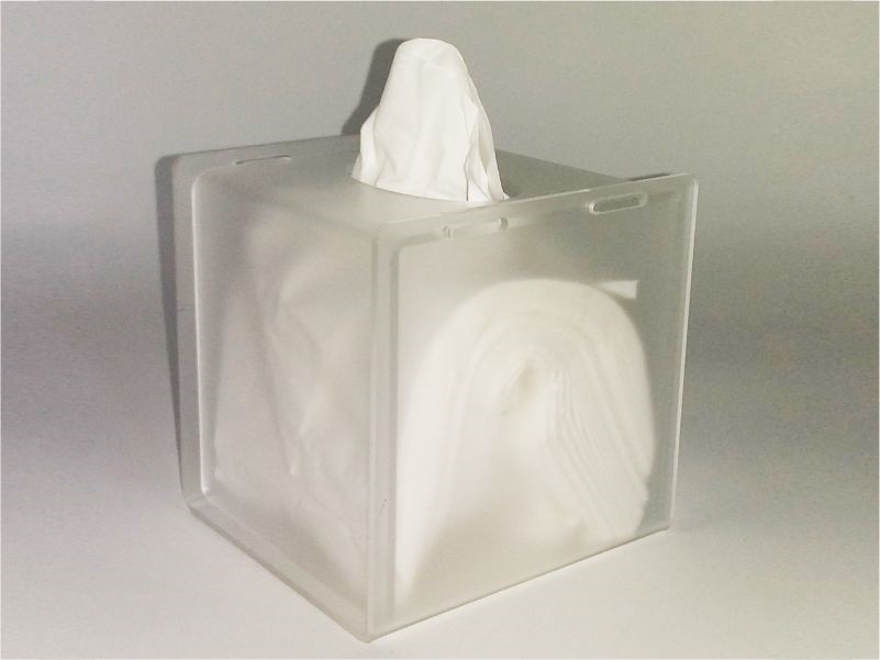 Porta kleenex plexiglass satinato 12,9x12,9