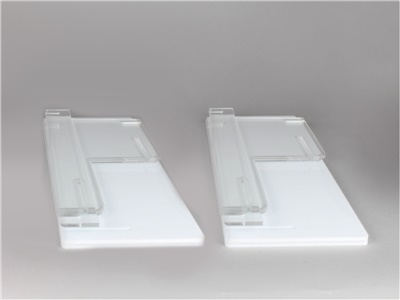 scaletta espositiva a 4 piani smontabile in plexiglass bianco