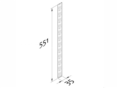 STRISCIA 12 POSTI IN PVC TRASPARENTE CON FORO