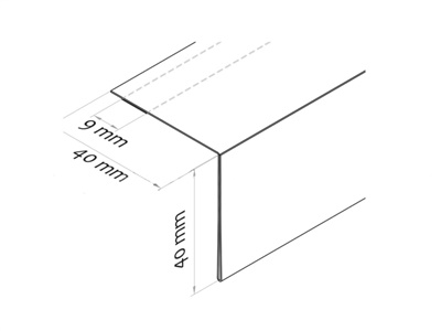 PROFILO PORTA PREZZI ADESIVO A 90° mm40x1000-ALETTA DAmm40