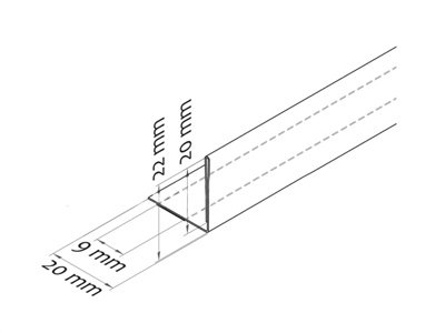PROFILO PORTA PREZZI INCLINATO mm20 x1000