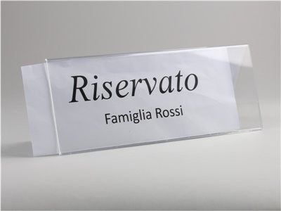 Segnaposto da tavolo bifacciale