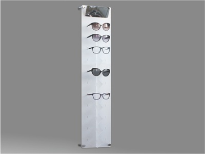 espositore per occhiali da parete a 11 postazioni, plexiglass satinato