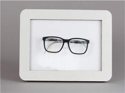 espositore per occhiale da banco e parete in cartone tripla onda bianco
