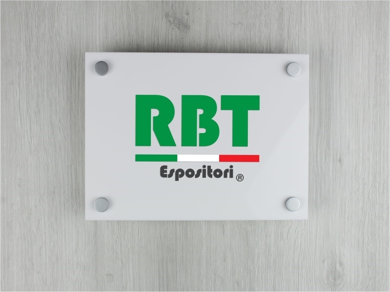 targa plexiglass bianco rettangolare personalizzata