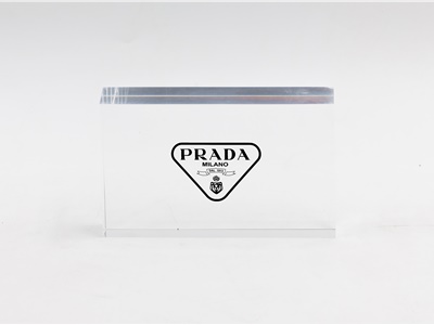 BLOCCO IN PLEXIGLASS TRASPARENTE CON LOGO PERSONALIZZATO