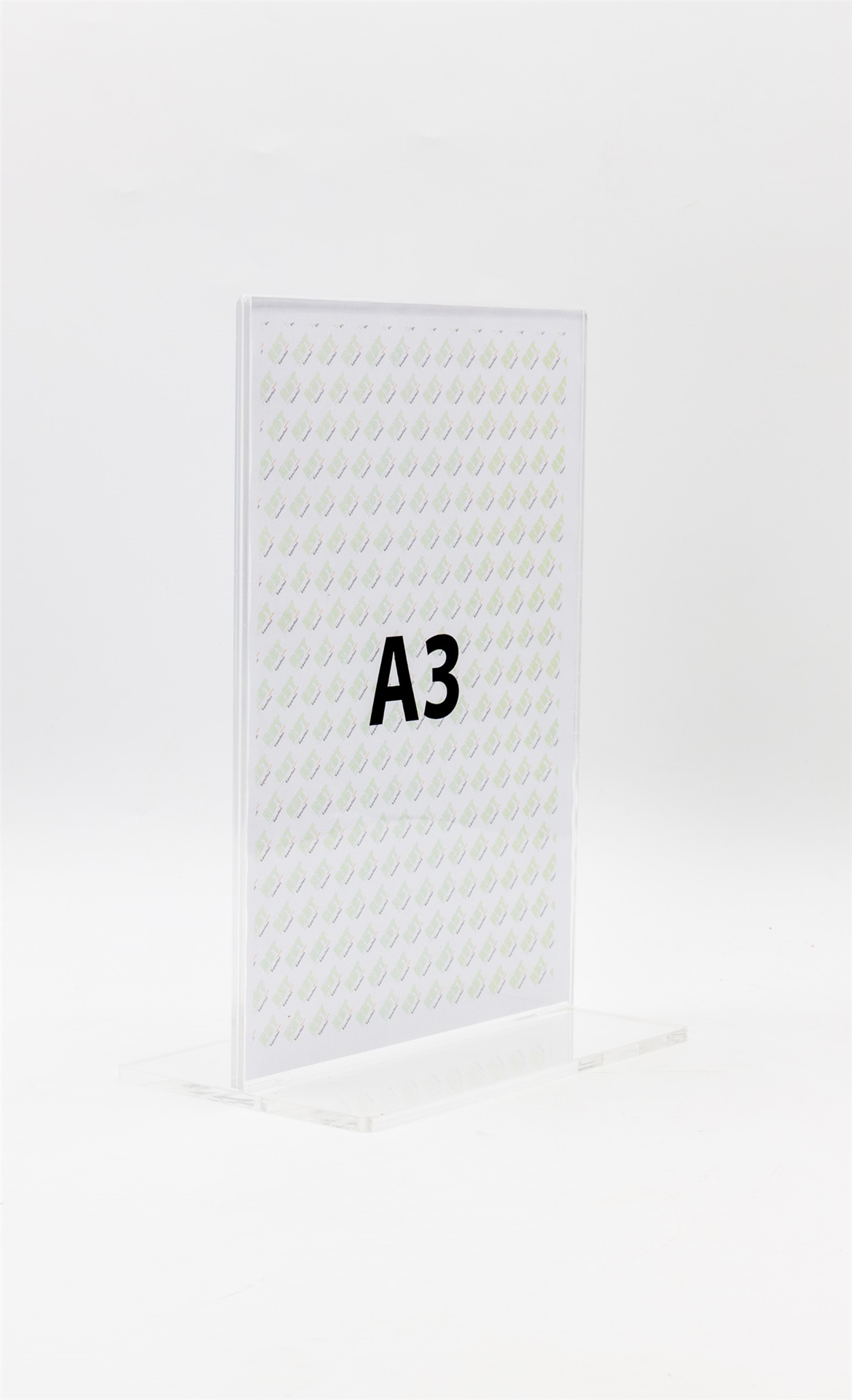 PORTA AVVISI A3 DA BANCO IN PLEXIGLASS CON BASE RIMOVIBILE