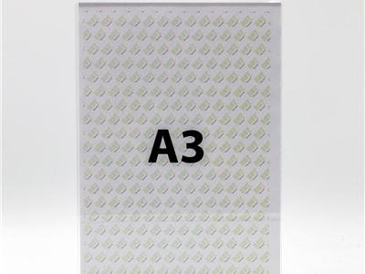 PORTA AVVISI A3 DA BANCO IN PLEXIGLASS CON BASE RIMOVIBILE