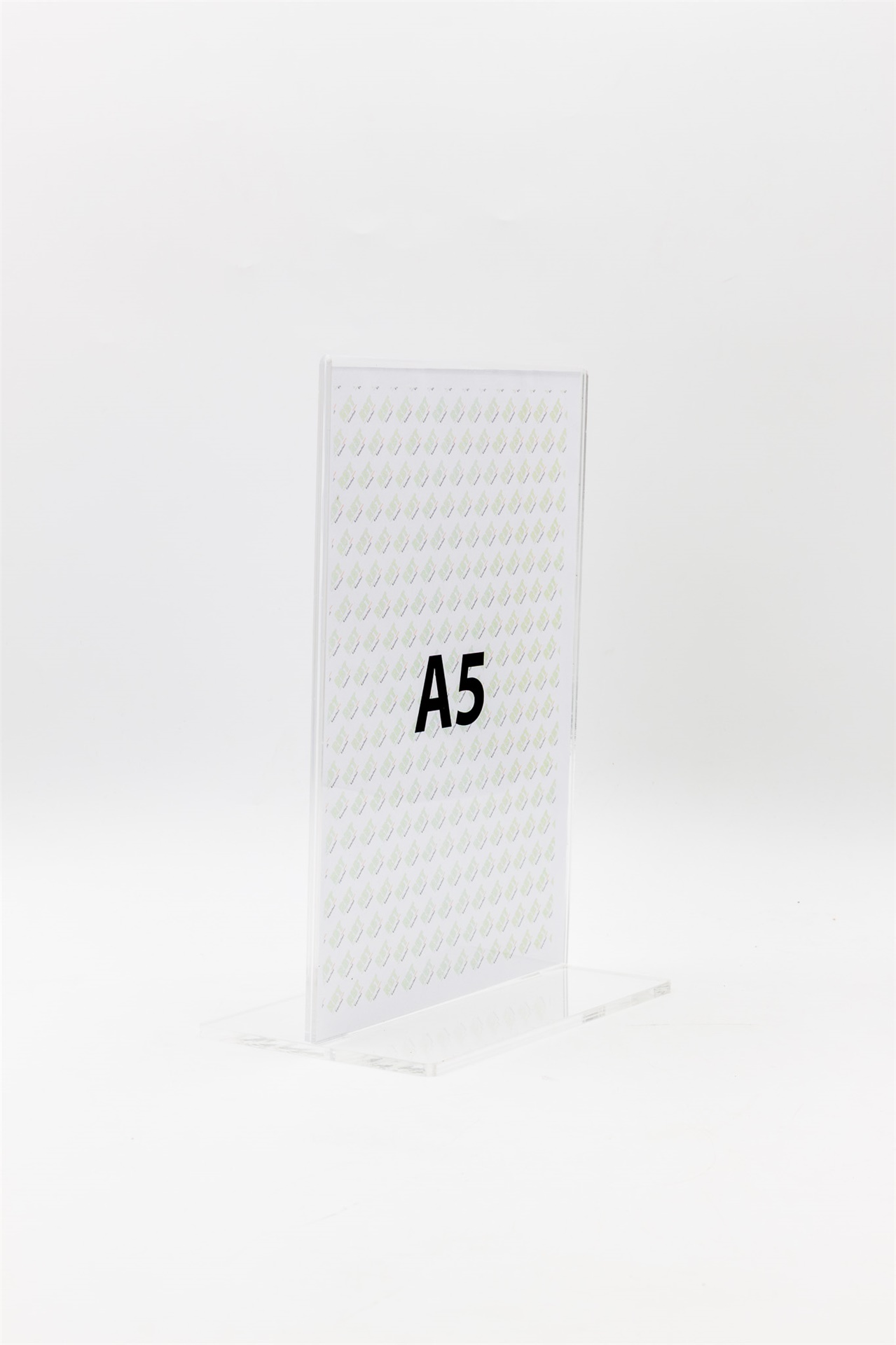 PORTA AVVISI A5 DA BANCO IN PLEXIGLASS CON BASE RIMOVIBILE KIT DA 5 PZ