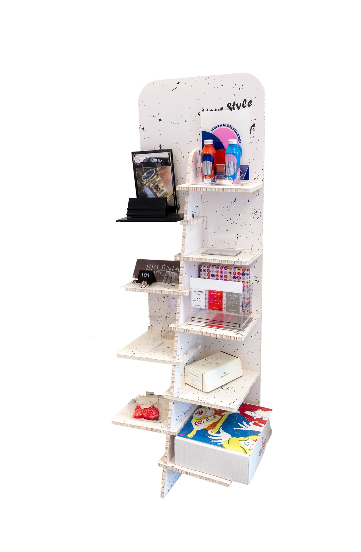 ESPOSITORE DA TERRA IN CARTONE CON RIPIANI MULTIPLI MOD. B