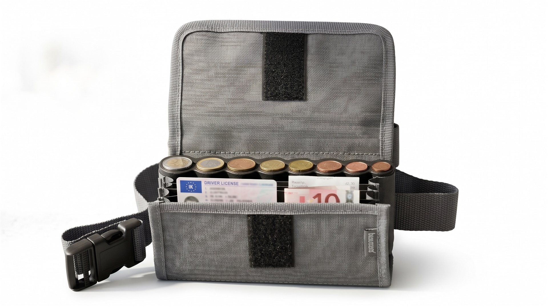 MARSUPIO DISPENSER - 4 SCOMPARTI BANCONOTE + 8 TAGLI MONETE